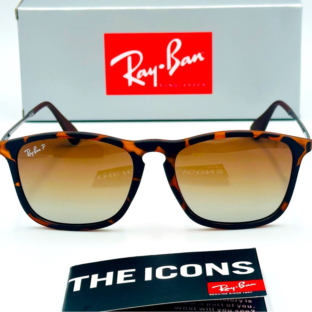 Ray-Ban Polarized Chris Men’s Sunglasses RB4187 54mm Tortoise w/ Gradient Lens